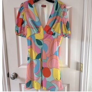 Staud Mini Mills Dress in Citrus Sz 8